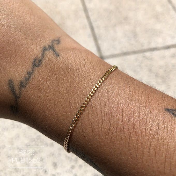 Pulseira Micro Grumet Lisa Dourada